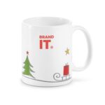 Mug blanc décoré thème Noël personnalisé