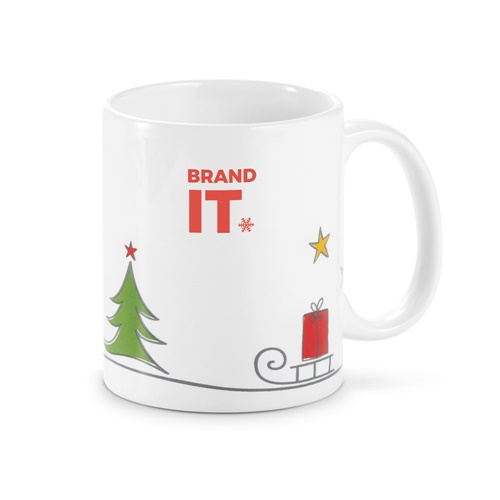 Mug blanc décoré thème Noël personnalisé