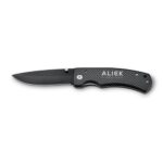 Couteau pliant noir ALICK sur fond blanc