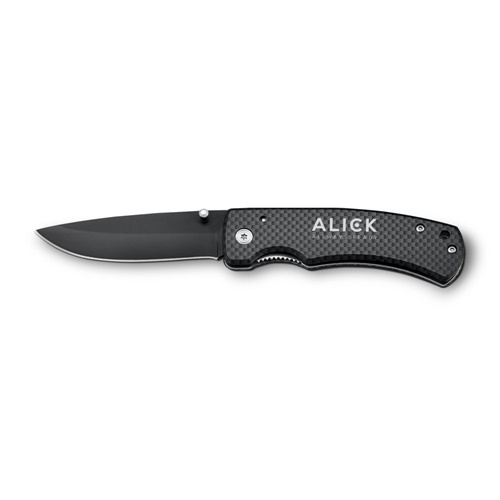 Couteau pliant noir ALICK sur fond blanc