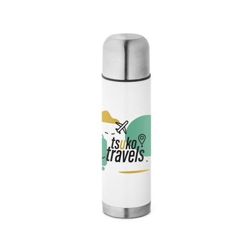 Bouteille isotherme blanche Tsuko Travels