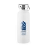 Gourde blanche Aqua Hydraulic Engineering avec logo bleu