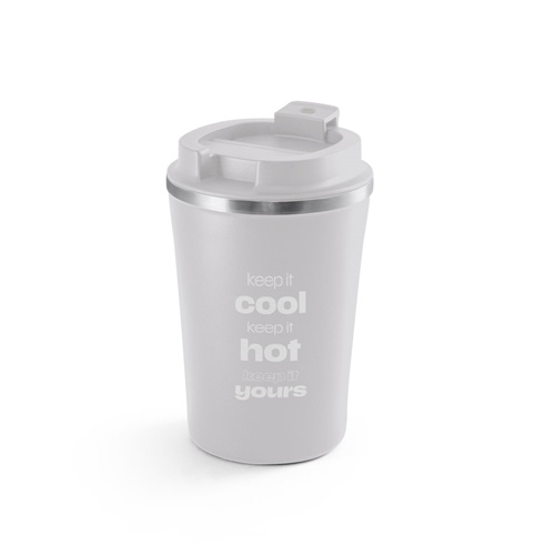 Gobelet isotherme blanc avec couvercle hermétique