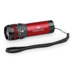 Lampe torche rouge TRIONYK avec dragonne noire