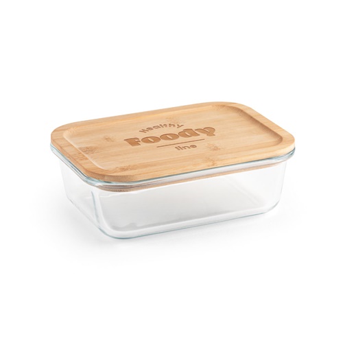 Boîte alimentaire en verre avec couvercle en bambou