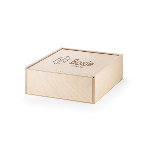 Boîte en bois clair avec logo Boxie