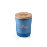 Bougie parfumée bleue avec couvercle en liège