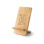 Support de téléphone en bambou gravé