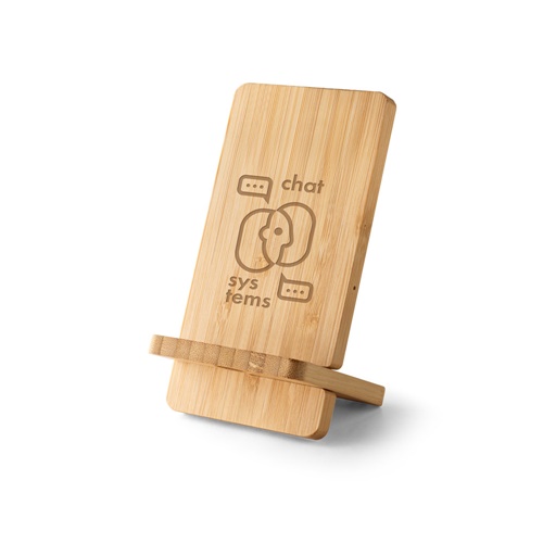 Support de téléphone en bambou gravé