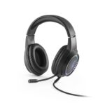 Casque gaming noir avec micro et éclairage LED