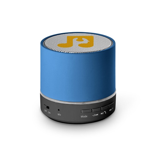 Haut-parleur Bluetooth portable bleu cylindrique