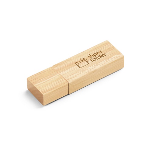 Clé USB en bois avec gravure share folder