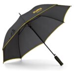 Parapluie noir bordé de jaune