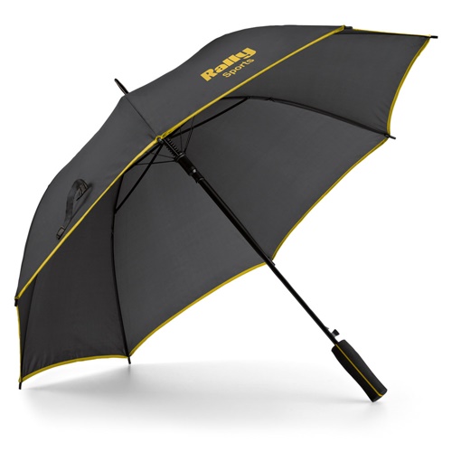 Parapluie noir bordé de jaune