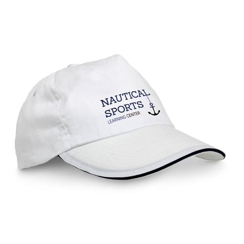 Casquette blanche Nautical Sports avec ancre