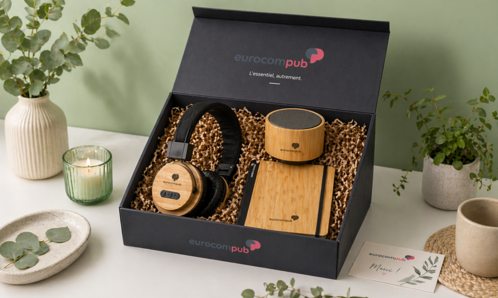 Coffret cadeau écoresponsable avec accessoires en bambou