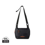 Sac bandoulière noir avec détails orange