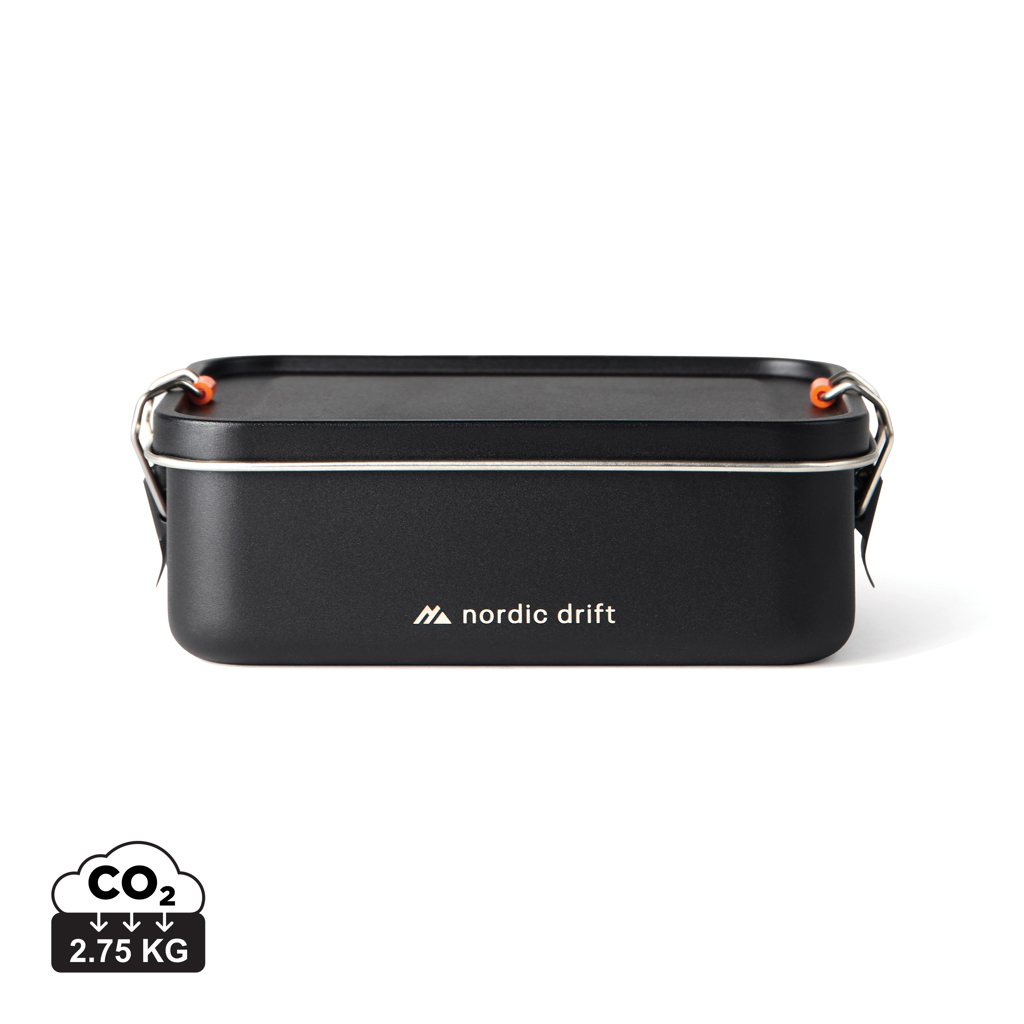 Boîte repas noire Nordic Drift avec poignées métalliques