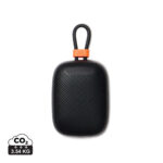 Enceinte portable noire avec dragonne orange