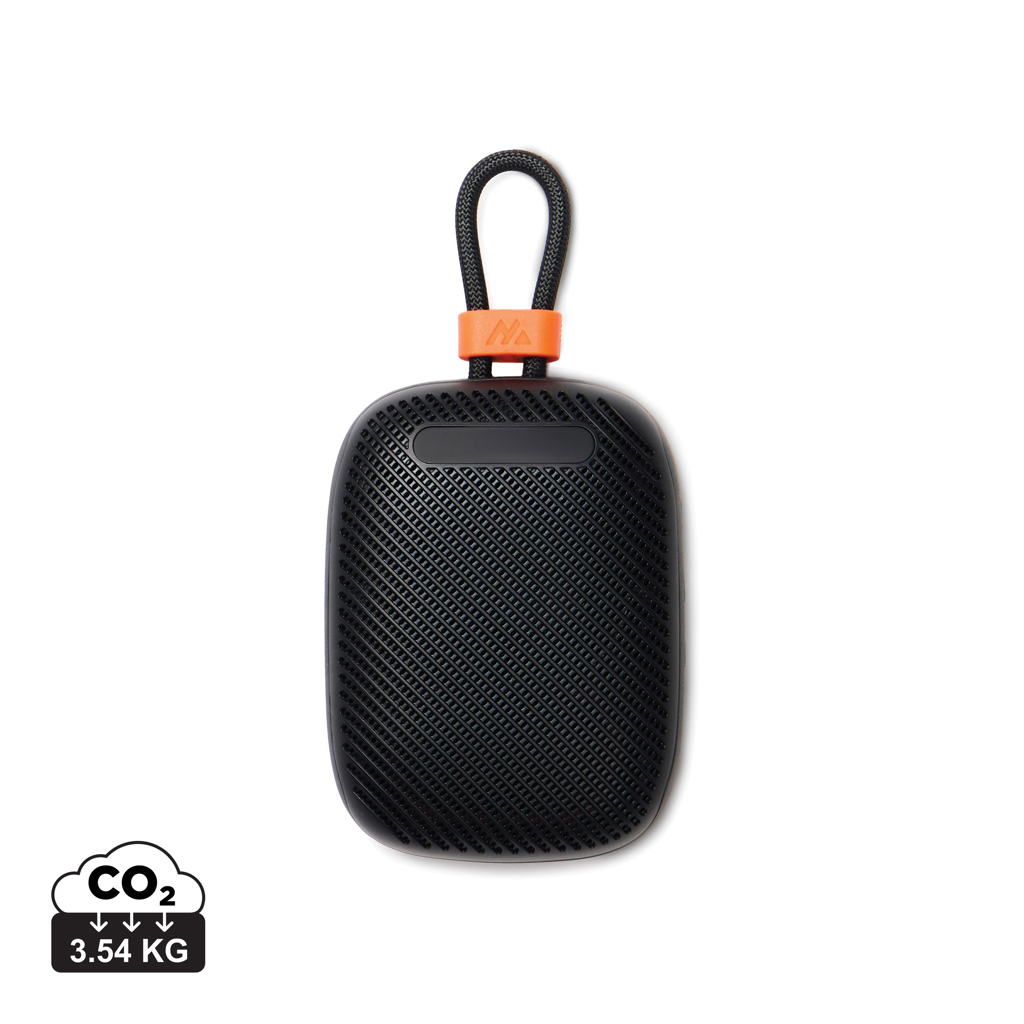 Enceinte portable noire avec dragonne orange