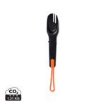 Couverts multifonction noir avec dragonne orange