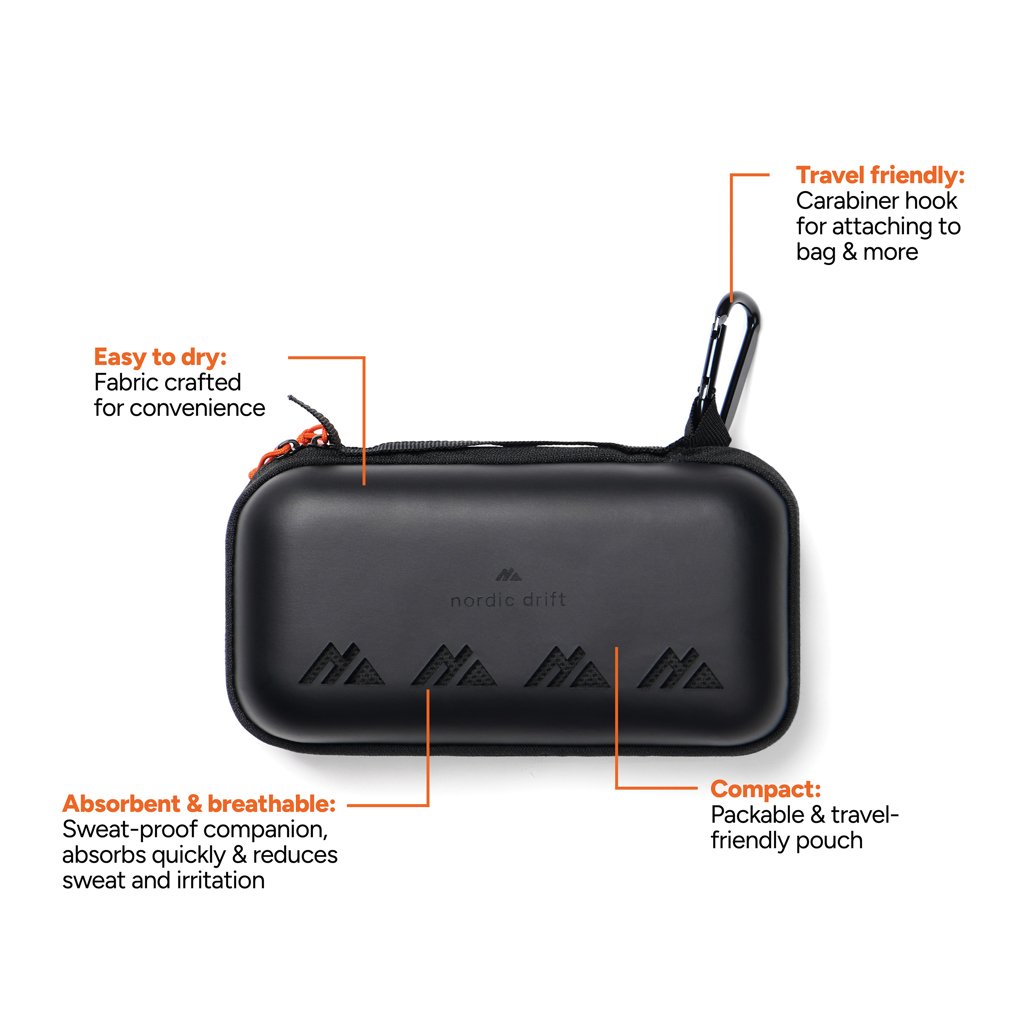 Pochette noire compacte avec mousqueton nordic drift
