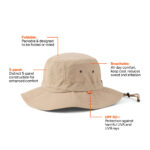 Chapeau beige pliable respirant protection UPF 50+