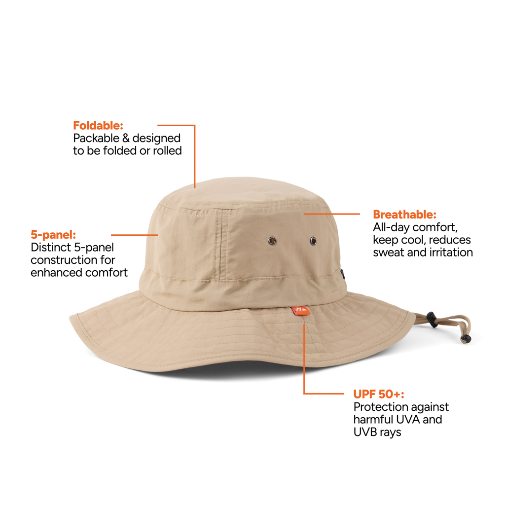 Chapeau beige pliable respirant protection UPF 50+