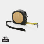 Mètre ruban noir avec façade en bambou
