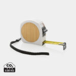 Mètre ruban blanc avec façade en bambou