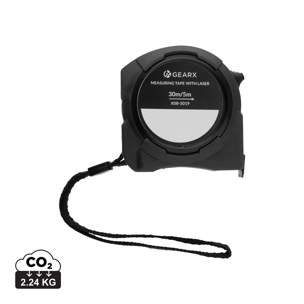 Mètre ruban laser noir avec dragonne