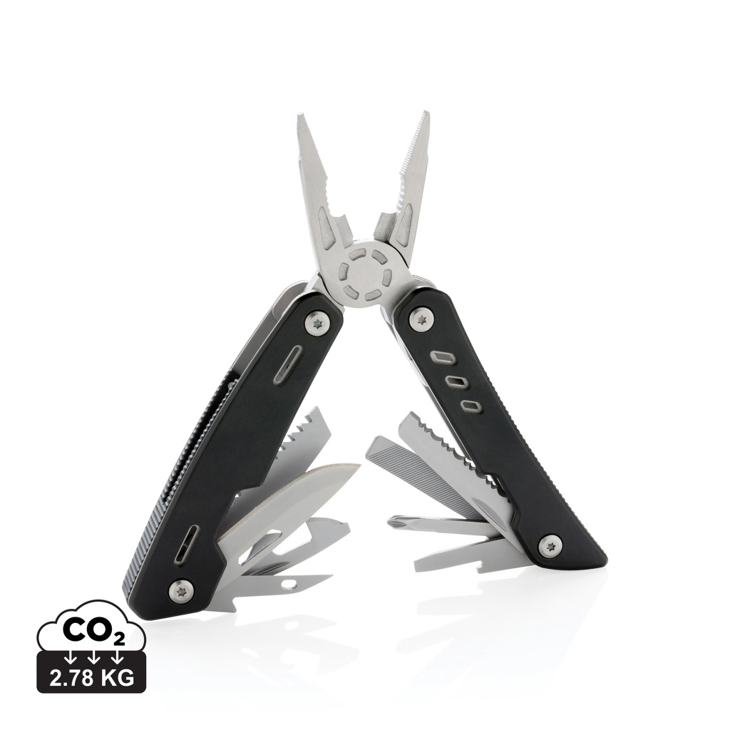 Pince multifonction en métal avec outils déployés