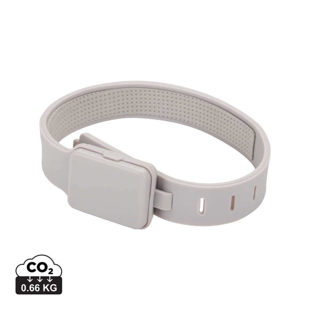 Bracelet connecté gris avec boîtier rectangulaire