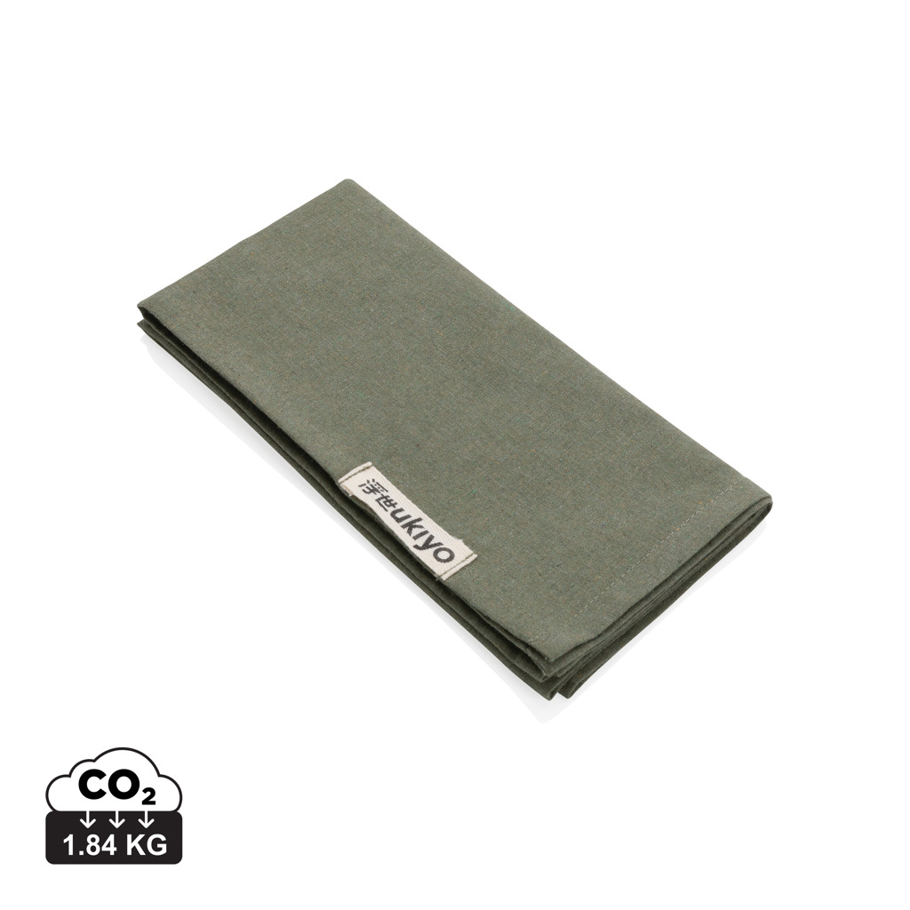 Serviette en tissu verte pliée Ukiyo