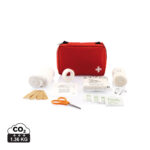 Trousse de premiers secours rouge avec matériel médical