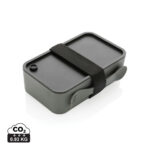 Boîte déjeuner réutilisable grise avec sangle noire
