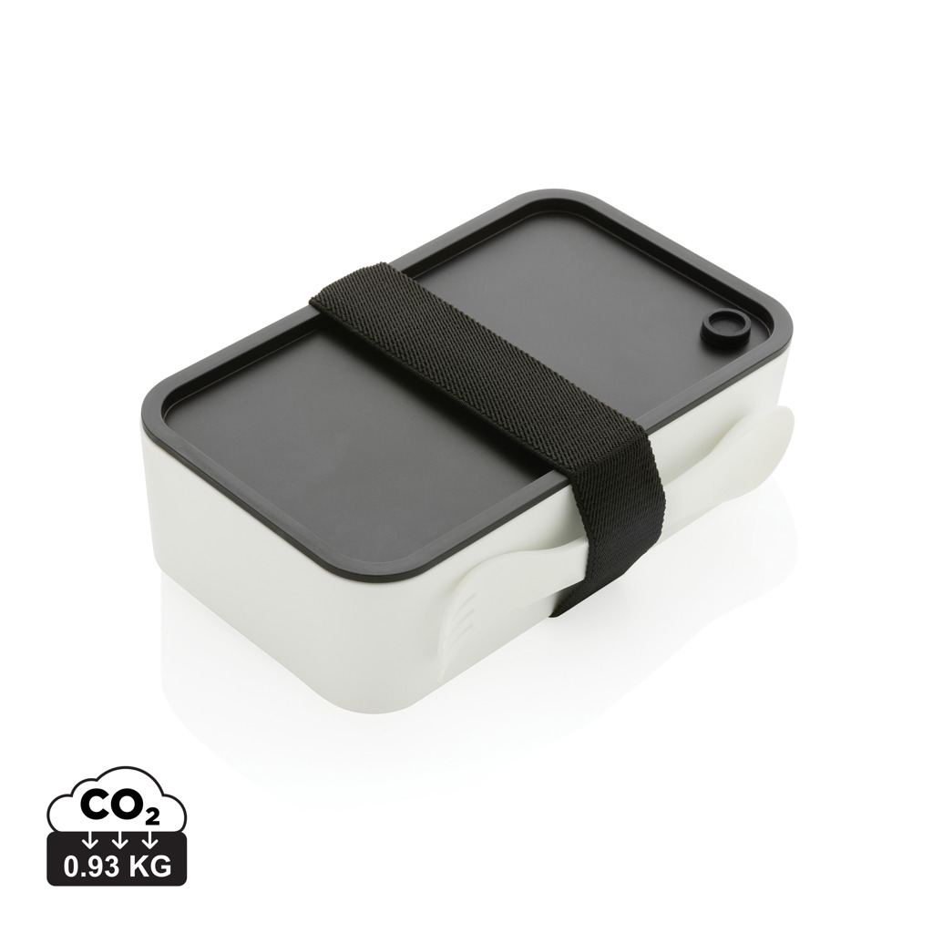 Boîte repas rectangulaire avec couvercle noir et sangle