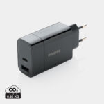Chargeur mural Philips USB-C et USB-A noir