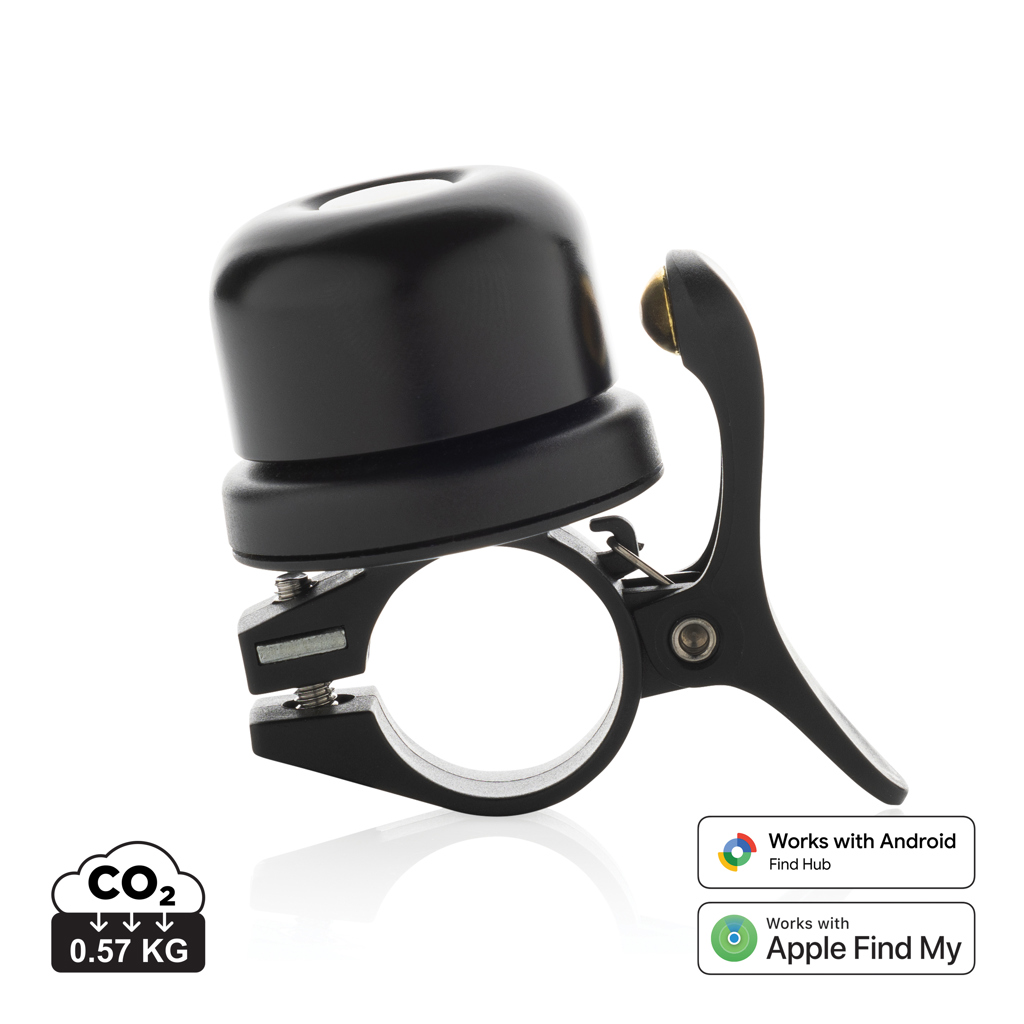 Sonnette de vélo connectée noire avec support