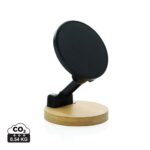 Support magnétique noir sur socle en bois