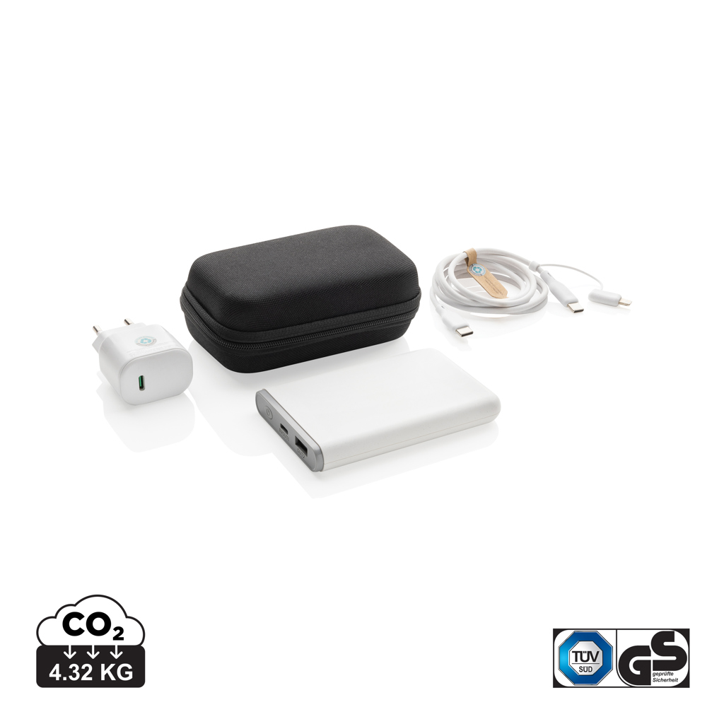 Batterie externe avec chargeur, câbles et étui