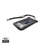 Pochette étanche noire pour smartphone avec sangle