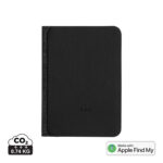 Portefeuille noir en cuir compatible Apple Find My