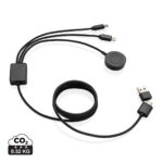 Câble de charge multiple USB noir tressé