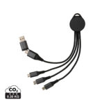 Câble de charge multiple USB noir tressé
