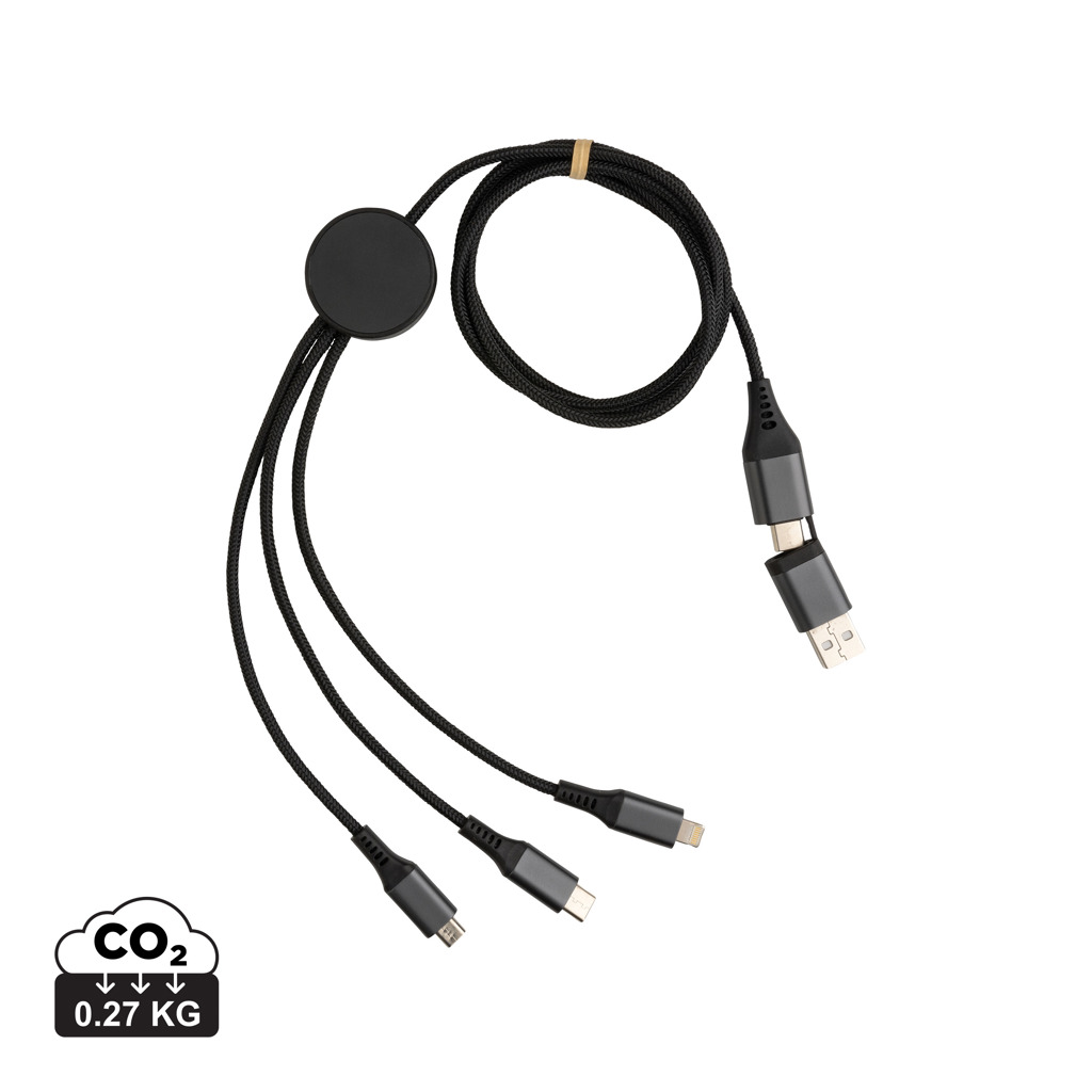 Câble de charge multi-connecteurs USB noir tressé
