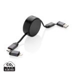 Câble de charge rétractable multi-connecteurs noir
