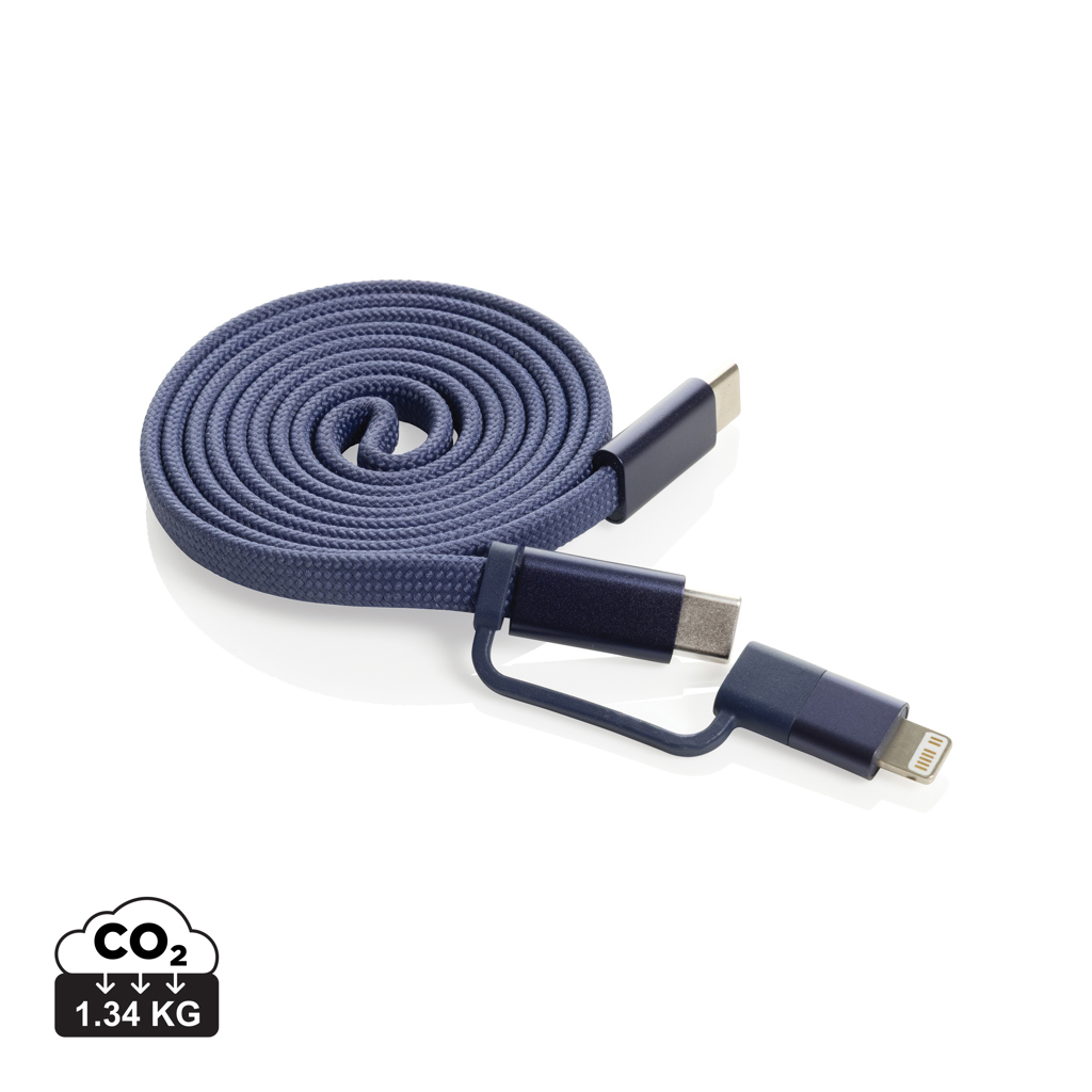 Câble USB-C vers Lightning tressé bleu