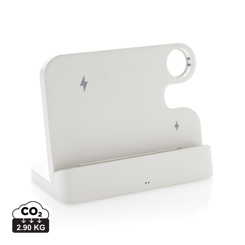 Station de charge sans fil blanche multi-appareils