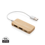 Hub USB en bambou avec câble intégré
